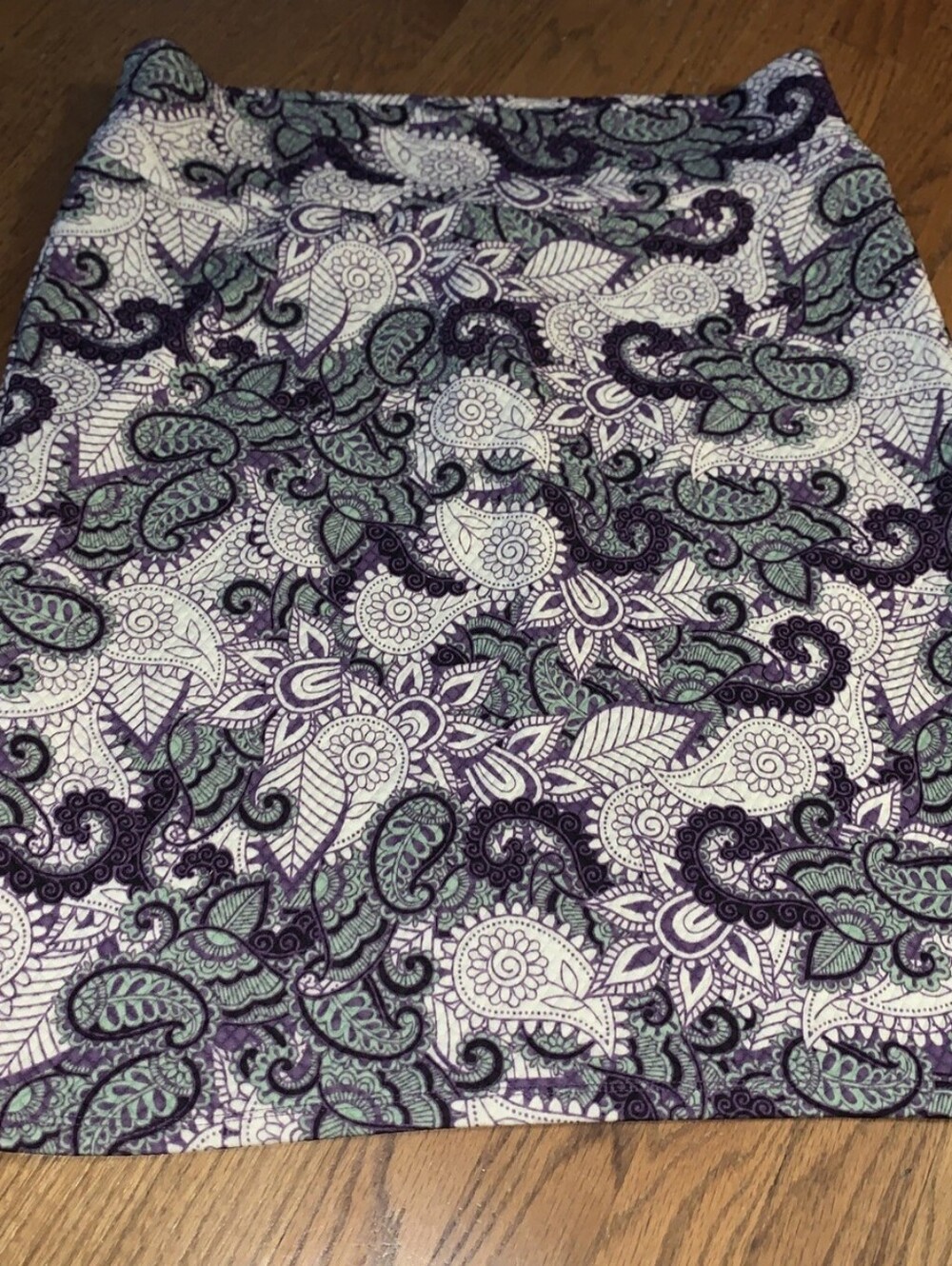 LuLaRoe Floral Paisley Print Pencil Skirt in Purple & Mint